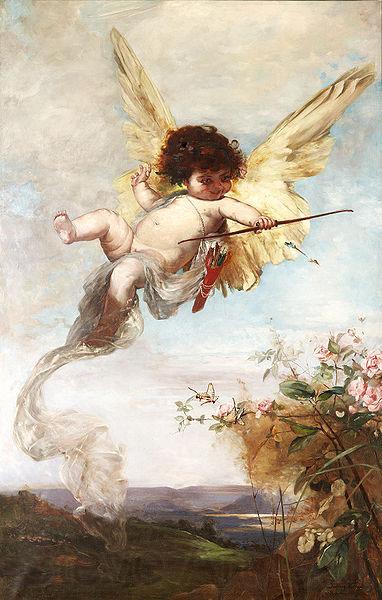 Julius Kronberg Cupid with a Bow Norge oil painting art